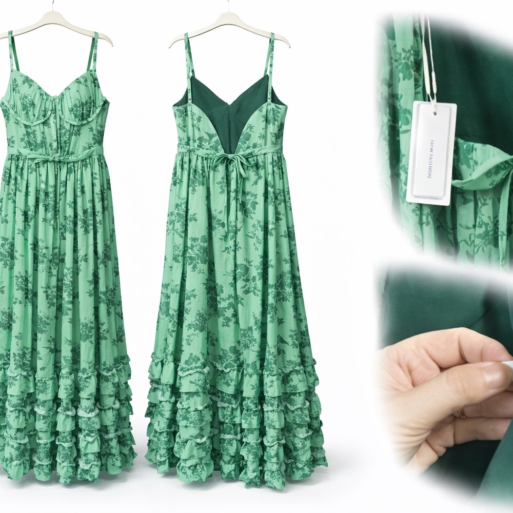 Green Floral Maxi Dress